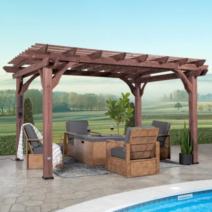 14Ã—10 Somerville Pergola â€“ Walnut Stain