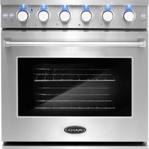 Cosmo 30 in. 4.5 Cu. Ft. Gas Range with 5 Sealed Burners, Convection Oven,