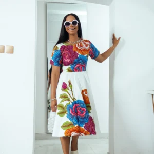 lolade african print floral dress