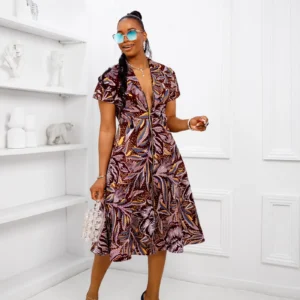 juliet african print midi dress